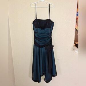 City Triangles Vibrant Blue and Black Dress Y2K 2000s Sz Small Goth Fairy
